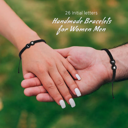 26 Letters Initial Heart Bracelets Handmade Adjustable A-Z Name Braided Bracelets For Women Men Friendship Jewelry
