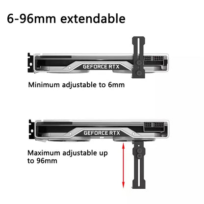 Computer Graphics Card Holder Chassis Fan Support Fixed Metal Bracket 6-96mm Adjustable GPU Holder