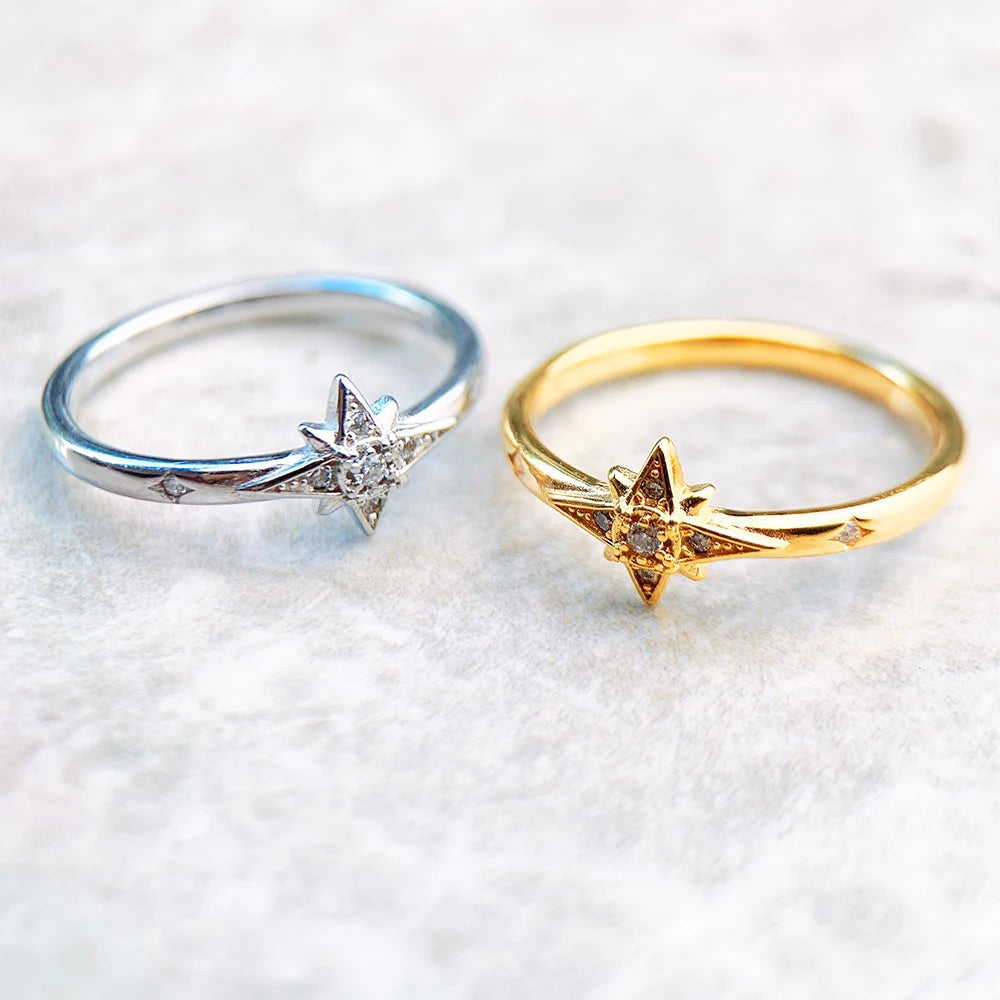 Fascinates Star Ring Europe Style Brand New Glam Fine Jewerly For Women Spring 925 Sterling Silver Trendy Gift
