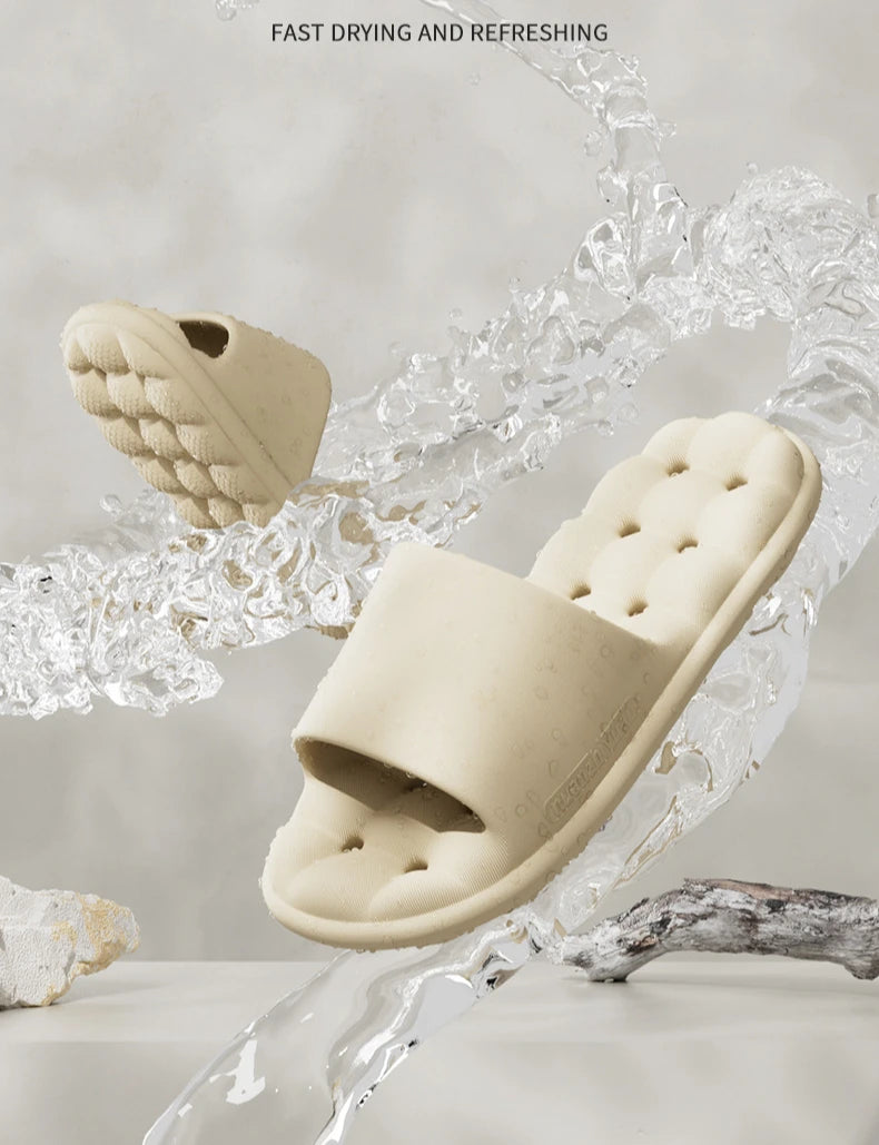 Home Slipper Woman Cloud Summer Leaking Men Flip Flops Sandals Beach Slides Casual House Shoes Flat Female Male Non Slip Eva