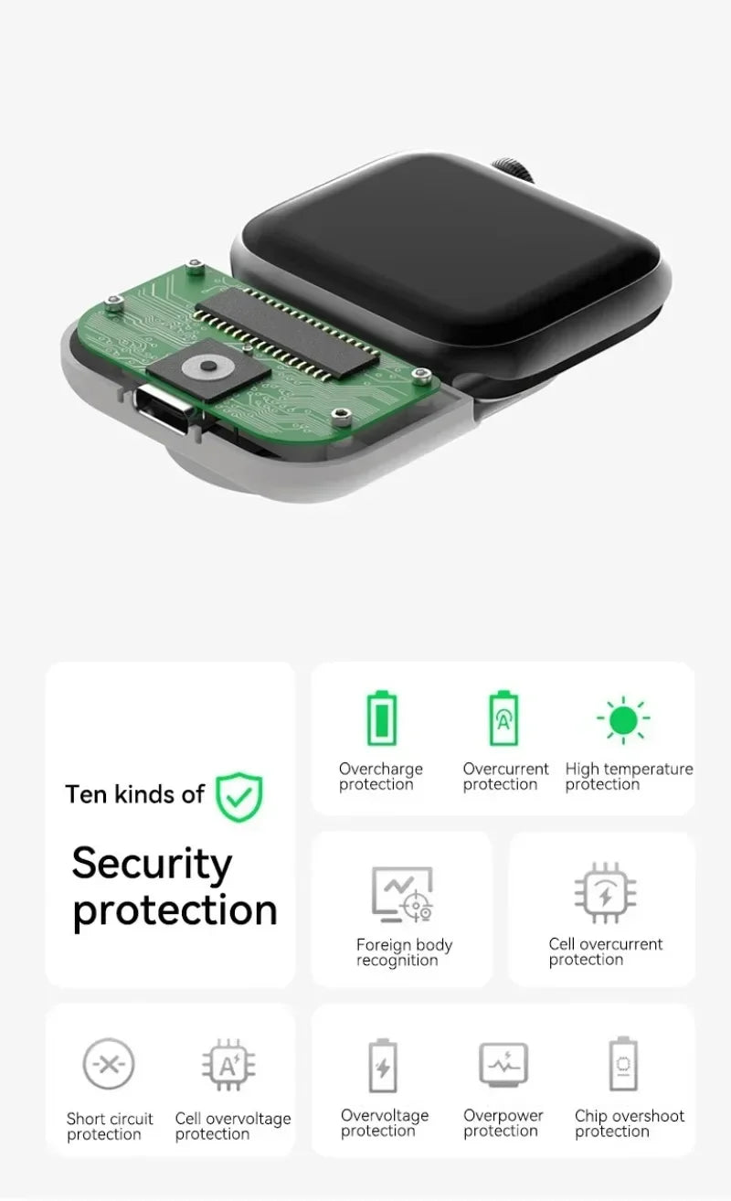 Portable Wireless Charger 1200mAh Power Bank Device for Apple Watch 8 7 6 5 4 SE Ultra for iWatch Fast Charging Case