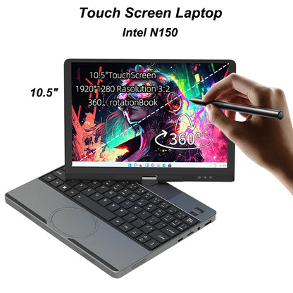 10.5Inch Touch Screen Laptop Intel N95 16GB DDR4 1TB SSD Portable Mini Office Notebook PC Full-function Type-C Port