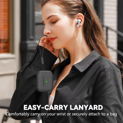 For Airpods Pro 3 Generation Cover (2025) Slim Silicone Case Full Protector Cover with Wrist Lanyard for Cute AirPods Pro 3 Case