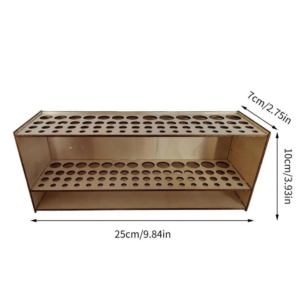 67Holes Wall Mount Premium Wooden Brush Holder Artist Desk Organizer Pencil Paint Brushes Display Storage Box Paint Brush Holder