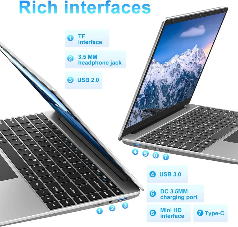14 Inch Windows 10 Laptops Computer EZbook S5 12GB LPDDR4 RAM 256GB SSD ROM 1080p FHD J4105 CPU with Celeron 4-Core Processor