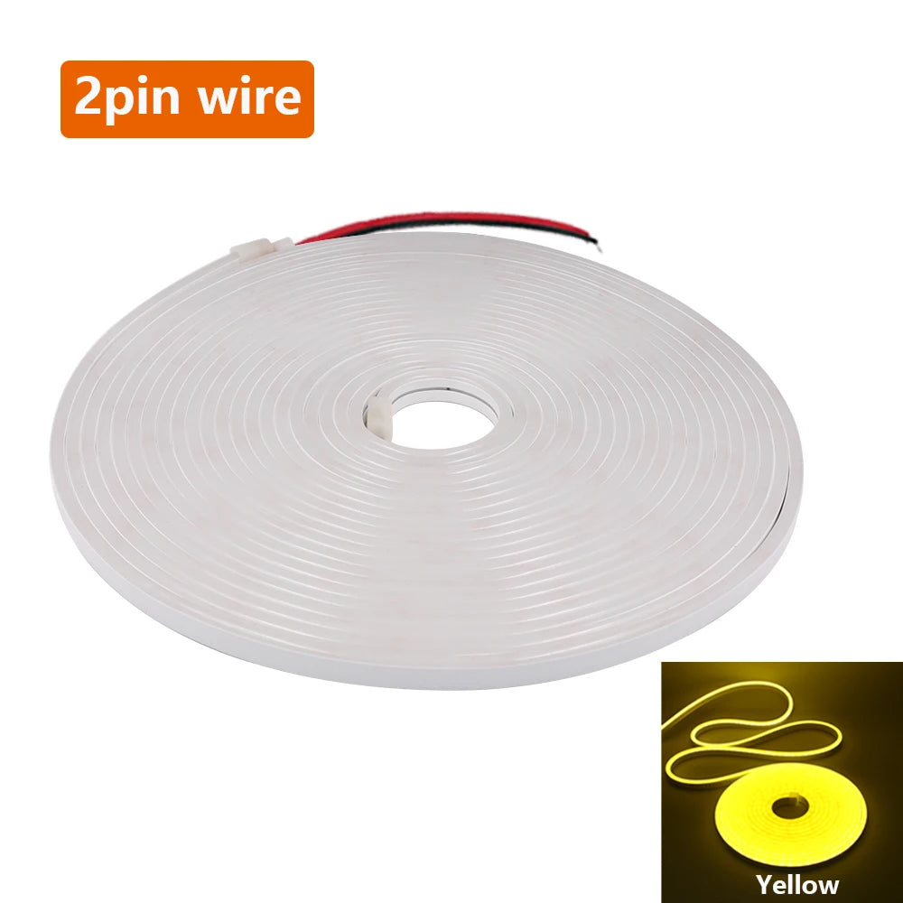 12V 24V 5M 10M 20M LED Neon Sign Strip Light Waterproof Silicone Rope Lights Flexible Lamp with 2pin Wire 120LED 2835 0.5M Decor
