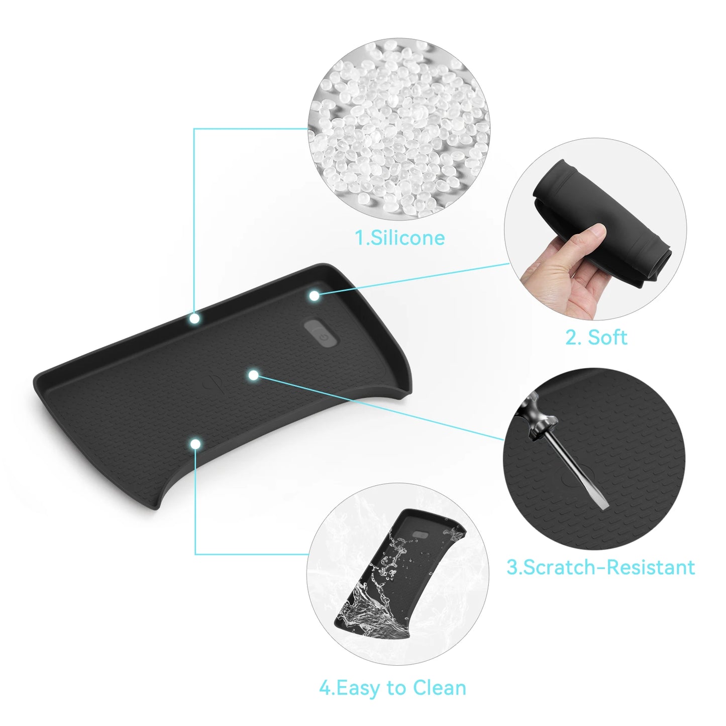 for Subaru Crosstrek 2025 Car Anti-Slip Pad Interior Accessories Silicone Center Console Wireless Charger Pad