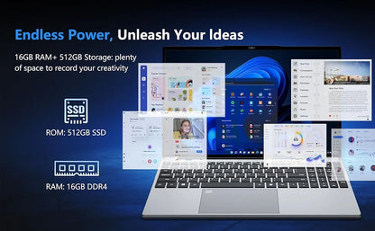 2026 Brand New Intel i9-9900 15.6 Inch Backlit Fingerprint Unlock Laptop Windows 11 Office Study NoteBook Gaming Computer PC