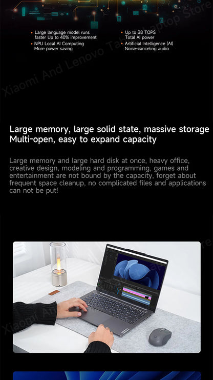 Lenovo laptop Xiaoxin Pro14 2024 14" 2.8K 120Hz OLED Screen AMD Ryzen 7-8845H 16G/32G LPDDR5 1TB/2TB PCIE4.0 SSD Notebook PC