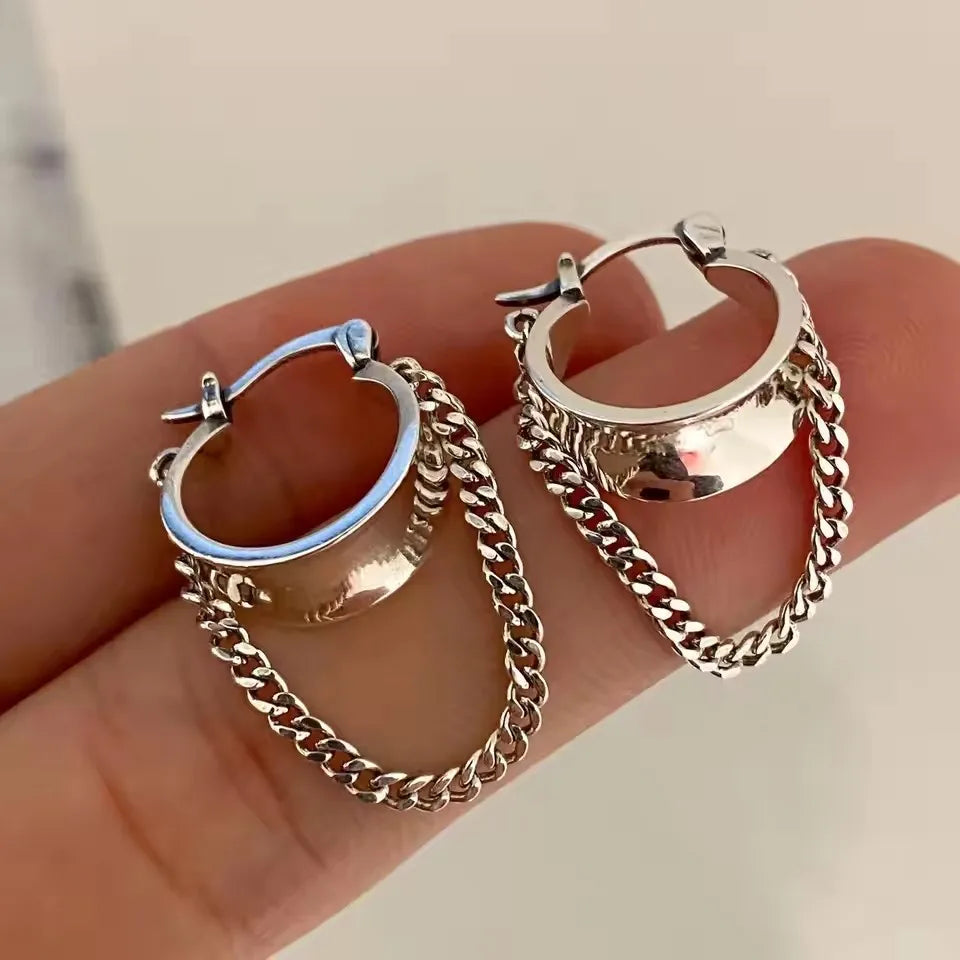 VENTFILLE 925 Sterling Silver Liquid Lava Texture Pearl Earring for Women Design Retro Versatile Jewelry Gift Dropshipping