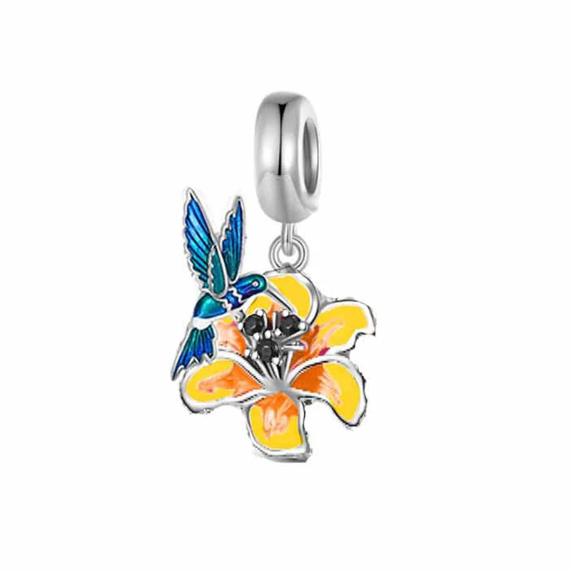 Fit Original Pan Charm Bracelet 925 Silver Rainbow Enamel Lorikeet Birrd Colorfull Parrot Bead For Making South Africa Berloque
