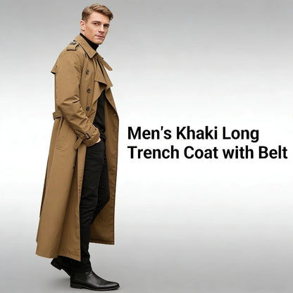 2026 New Men's Longline Trench Coat City Travel & Smart Casual
