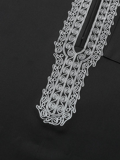 New Moroccan thobe long-sleeved embroidered hood design Muslim man abaya Islamic loose man