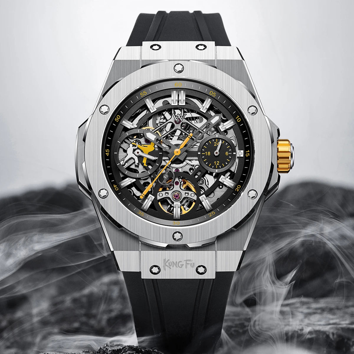 WM Watch Men Automatic Mechanical Skeleton Watch Collaboration Series LimitedEdition 80 Hours Power Reserve Welly Merck WM128