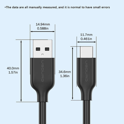 UGOURD USB3.2 10Gbps Cable USB 3.0/3.1/3.2 OTG Cable USB A to USB Type C Data Transfer SSD Hard Disk Cable 3A 60W QC 3.0