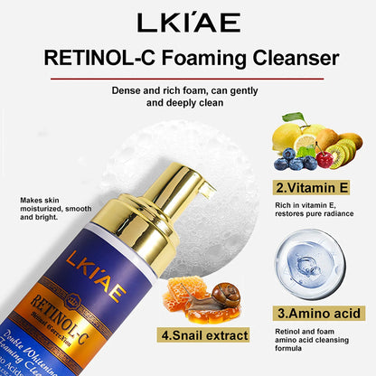 LKIAE Retinol Double Whitening Kit, Remove Wrinkles, Black Spots, Melanin, Moisturizing, Hydrate, Suitable for All Skin Types