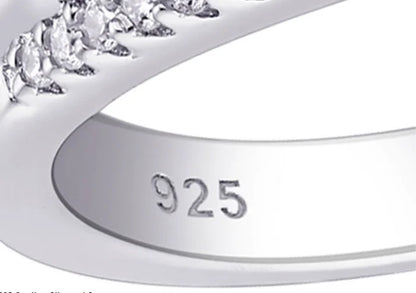 Newshe 3 Pieces 925 Sterling Silver Engagement Ring Set for Women Water Drop AAAAA Zircons Eternity Wedding Bands BR1079