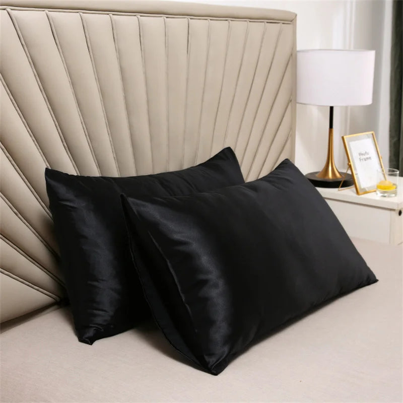 2PCS Pillowcase 100% Silk Pillow Cover Silky Satin Hair Beauty Pillow case Comfortable Pillow Case Home Decor wholesale 51*76CM
