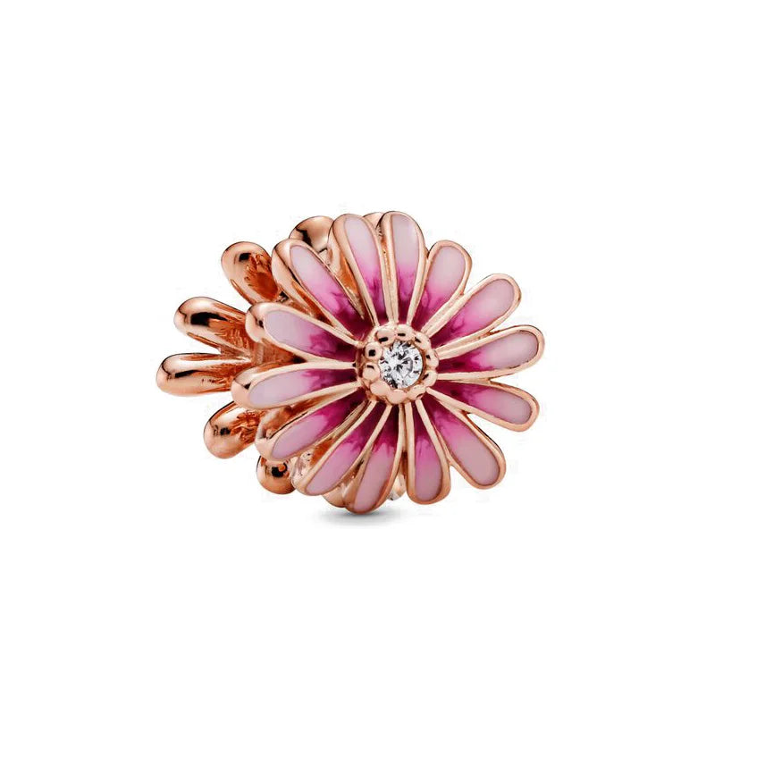 Rose Gold Fine Plated Pink Clip Dasiy Butterfly Dragonfly DIY Charms Fit Original Sterling Silver 925 Bracelet For Women Jewelry