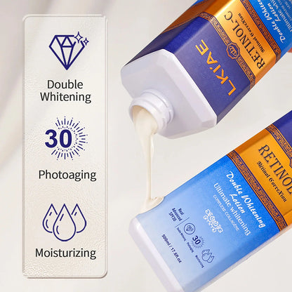 LKIAE Retinol Double Whitening Kit, Remove Wrinkles, Black Spots, Melanin, Moisturizing, Hydrate, Suitable for All Skin Types