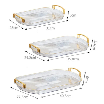 1Pcs Desk Organizer Serving Tray For Kitchen Home Dining Room Bedroom Office Makeup Tray Fruit Tray with Handles Multipurpose