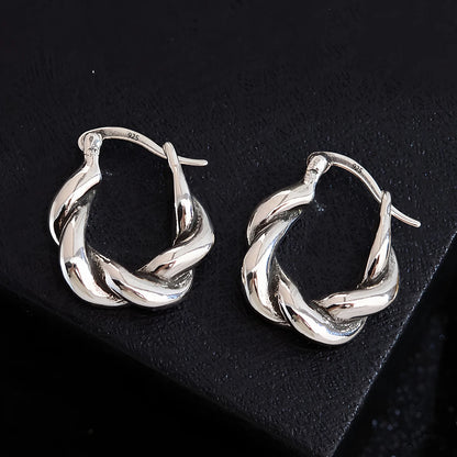 VENTFILLE 925 Sterling Silver Liquid Lava Texture Pearl Earring for Women Design Retro Versatile Jewelry Gift Dropshipping