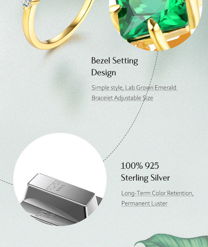 ATTAGEMS 925 Sterling Silver 18K Gold Plated Emerald Engagement Ring Wedding Bands Fine Jewelry Wholesale Drop Shipping