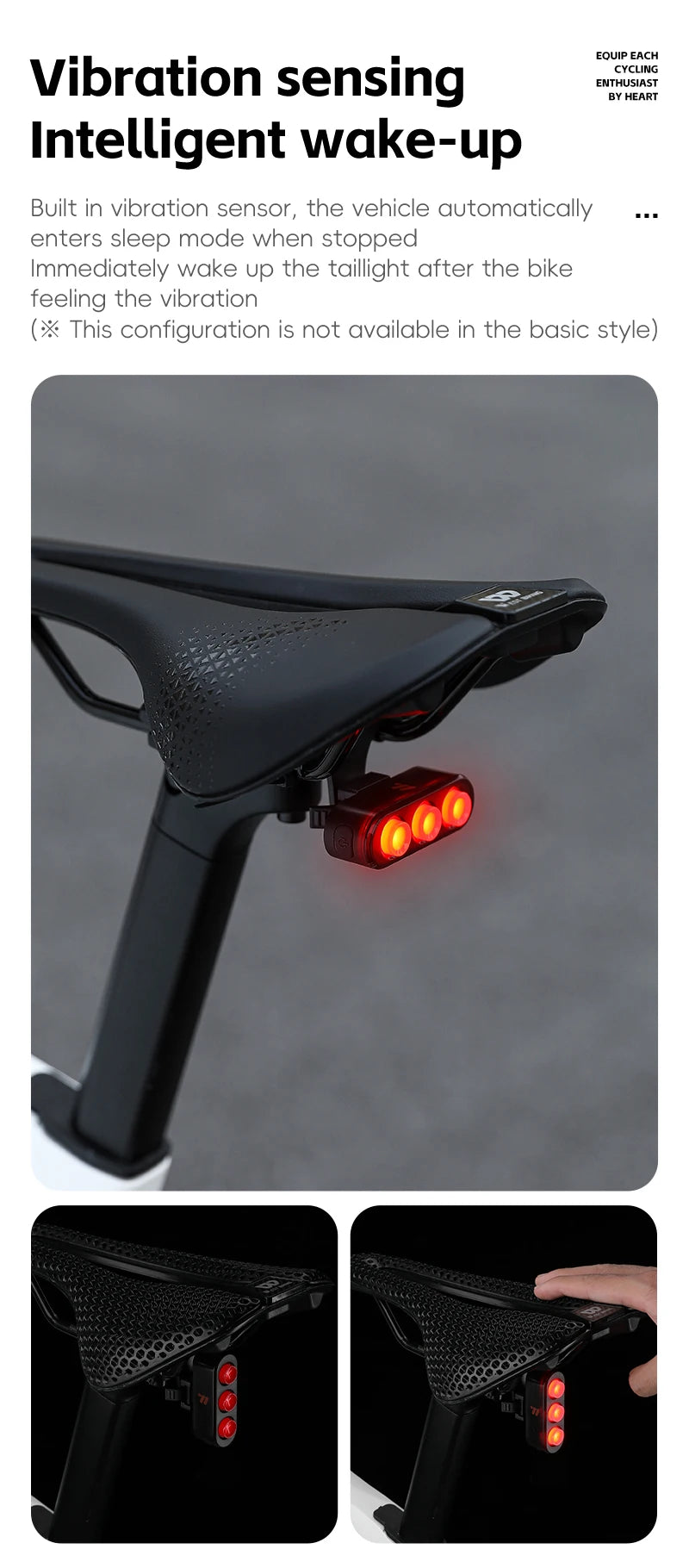 WEST BIKING Bike Taillight IP66 Waterproof Smart Brake Sensing Rear Light Auto Start/Stop LED Cycling Taillight Bike Accessories