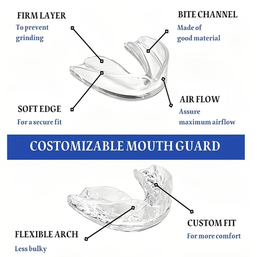 6pcs EVA Silicone Mouth Guard Teeth Protector Orthodontic Braces Reusable Whitening Tray Retainer Tool