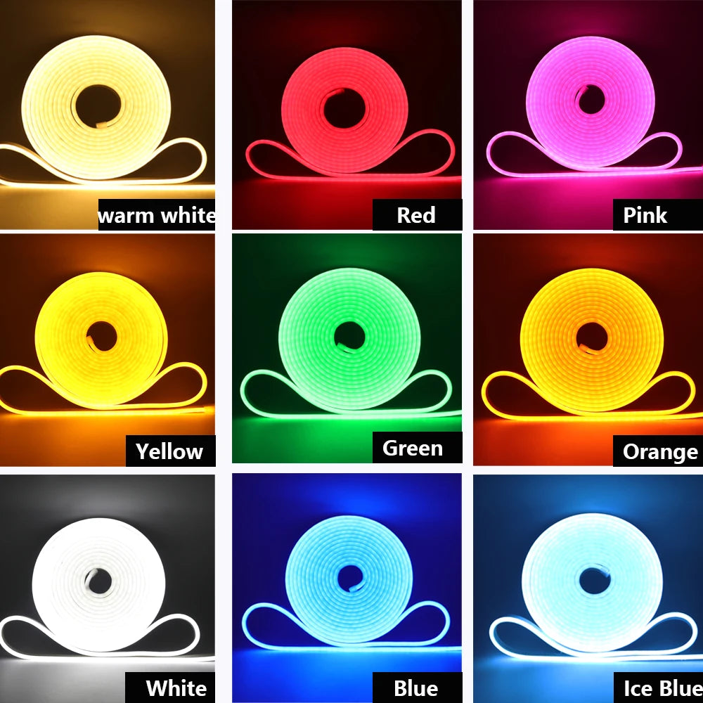 12V 24V 5M 10M 20M LED Neon Sign Strip Light Waterproof Silicone Rope Lights Flexible Lamp with 2pin Wire 120LED 2835 0.5M Decor