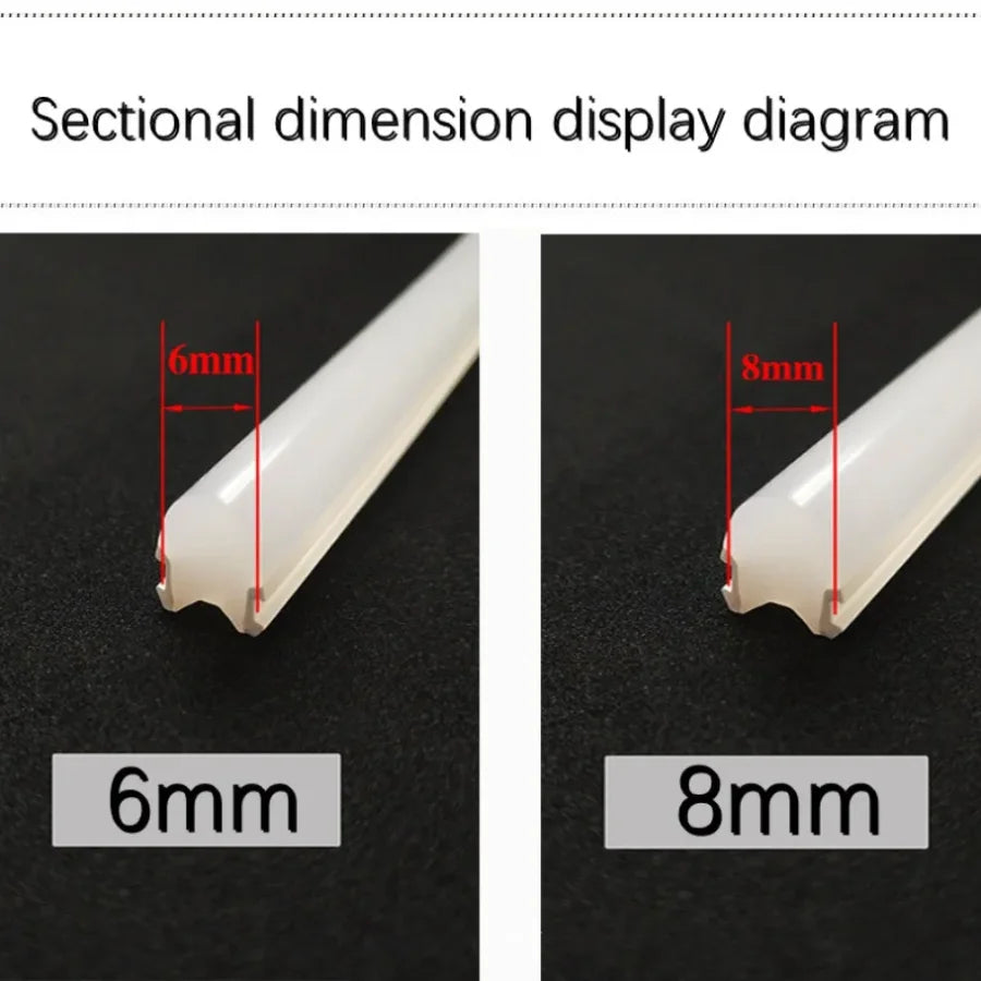 50~1M Separated Silicone Neon Strip DC12V SMD2835 120LEDs/M Flexible Bendable Waterproof LED Light Strip DIY S Shape Sign Lamp