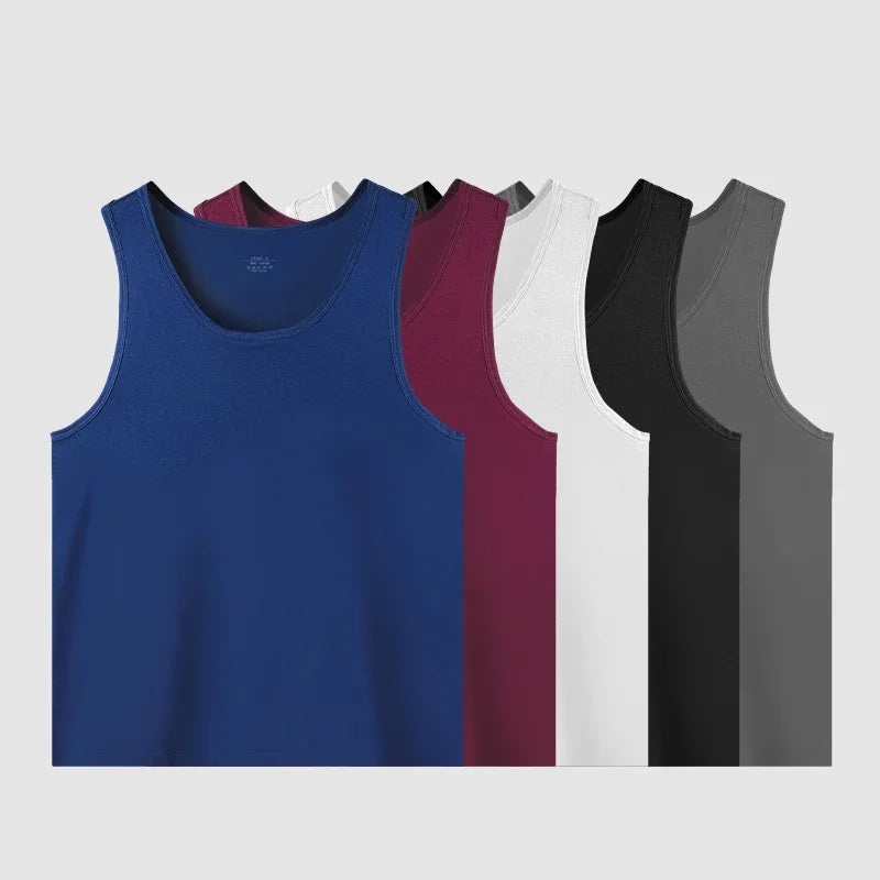Men's pure cotton vest breathable slim youth sports foundation hurdle I loose summer thin halter undershirt