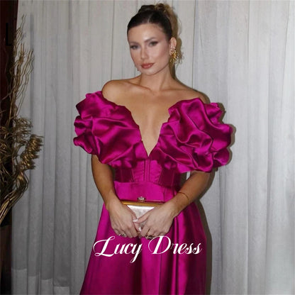 Prom Dress Evening Satin Line A Three-dimensional Rotator Cuff Elegant Party Long Dresses for Formal Occasions Luxury Customized