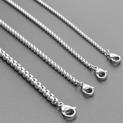 45/50/60/70/80/90cm Long Chain Simple Jewelry Around Neck Decor Stainless Steel Box Necklaces For Women Men DIY Pendant Supplies