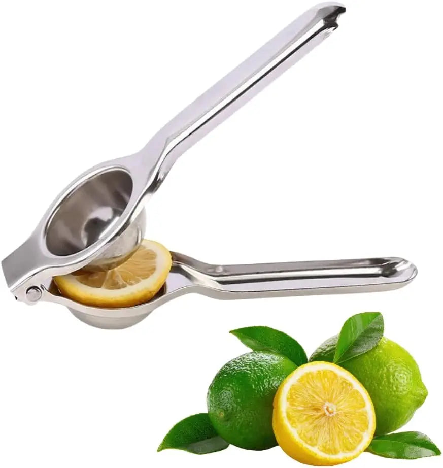 8 Inch Stainless Steel Juicer, Heavy Duty & Effortless Squeezing for Lemons, Oranges, Easy to Clean, Long Handle Design
