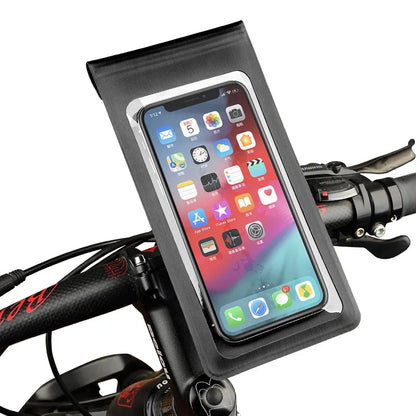 Bicycle Motorcycle Holder Waterproof TPU Touch Screen Cell Phone Rental Handle Installation for 6.5 inch Smartphone Bike Mount