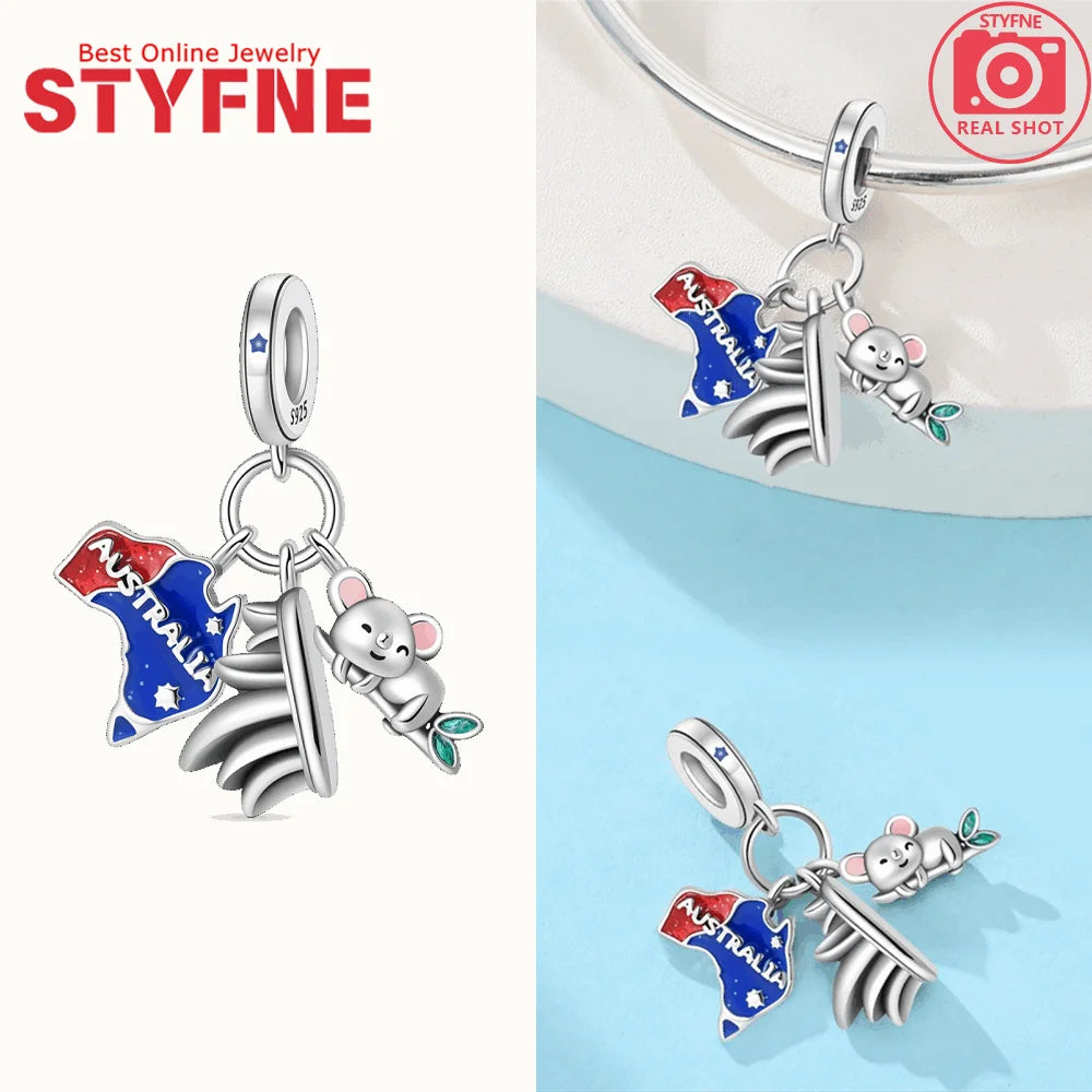 New 925 Silver Charms Greek Temple Paris Tower London Big Ben Beads Pendant Fit Original Bracelet DIY Cultural Fine Jewelry Gift
