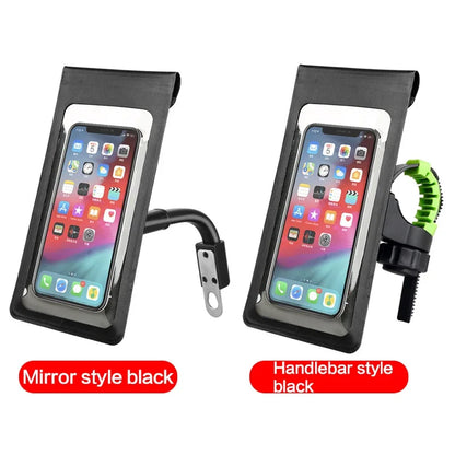 Bicycle Motorcycle Holder Waterproof TPU Touch Screen Cell Phone Rental Handle Installation for 6.5 inch Smartphone Bike Mount