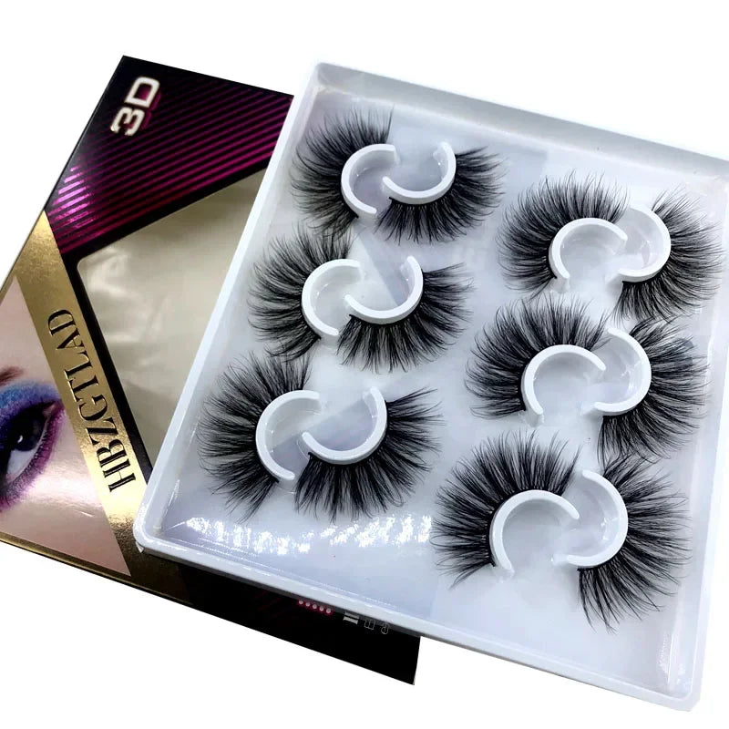 New 6 pairs 10-25mm fake Eyelashes 100% Mink Eyelashes Mink Lashes Natural Dramatic Volume Eyelashes Extension False Eyelashes