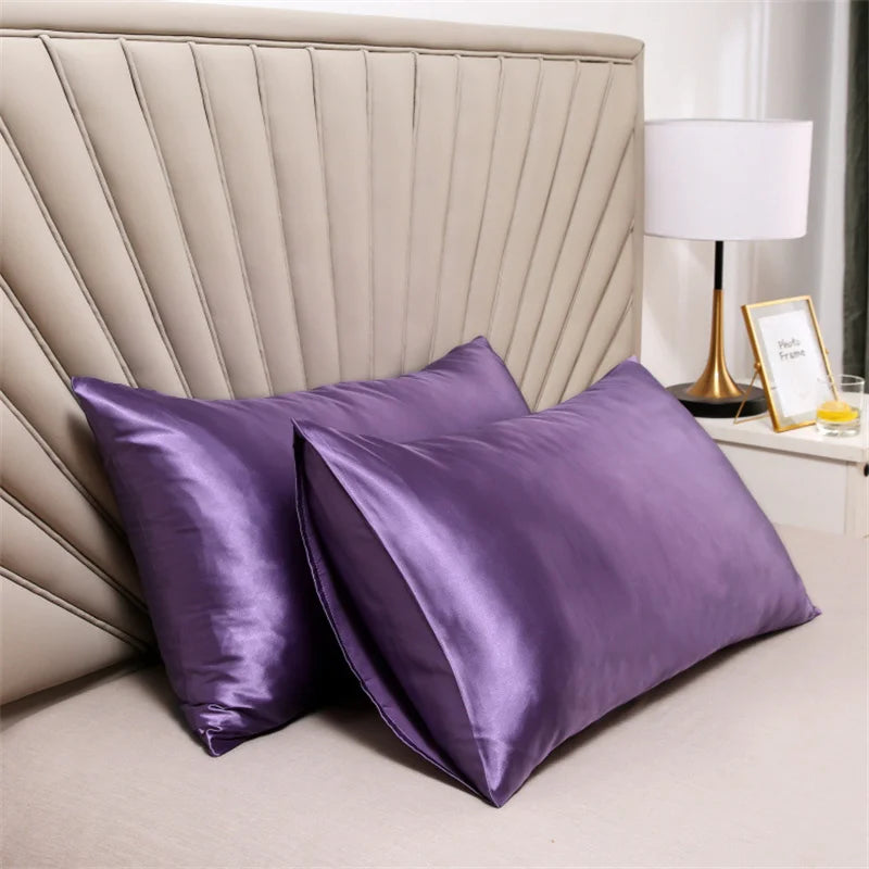 2PCS Pillowcase 100% Silk Pillow Cover Silky Satin Hair Beauty Pillow case Comfortable Pillow Case Home Decor wholesale 51*76CM