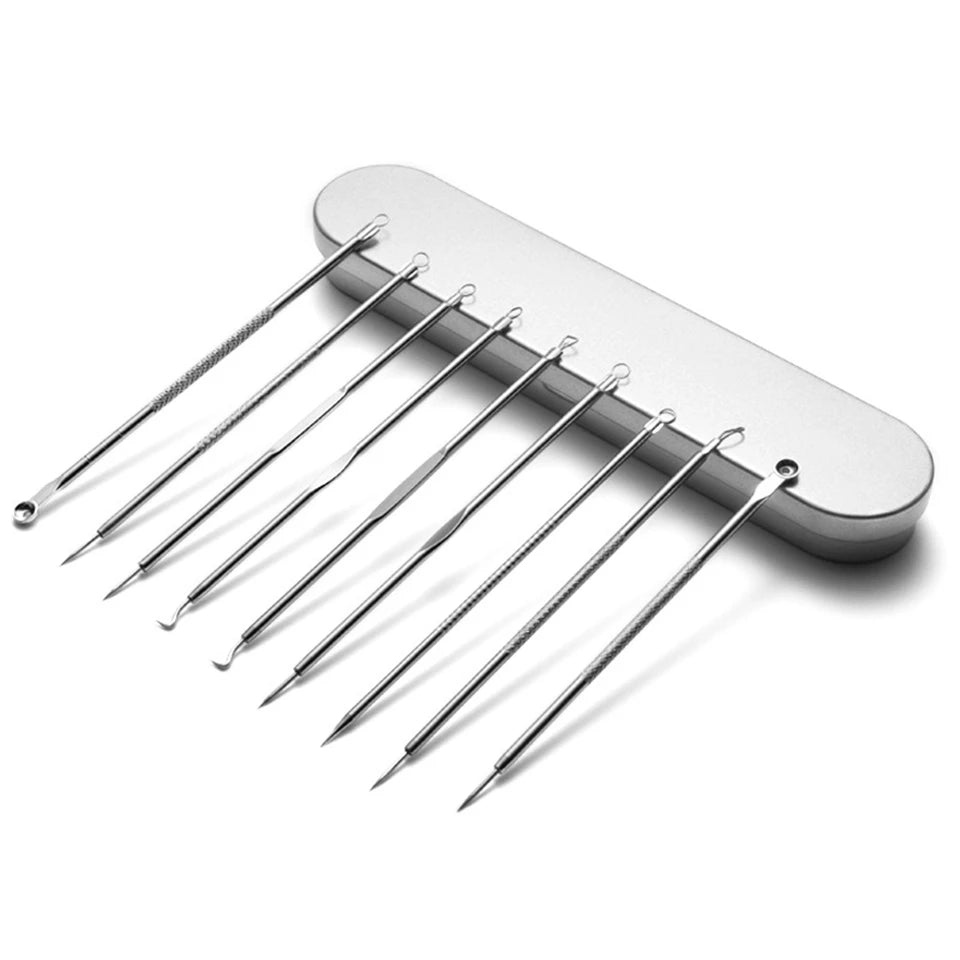 Acne Blackhead Remover Needle Tools Set  Blackhead Tweezer Pimple Extractor Stainless Steel Blackspot Removal Skin Care Tool