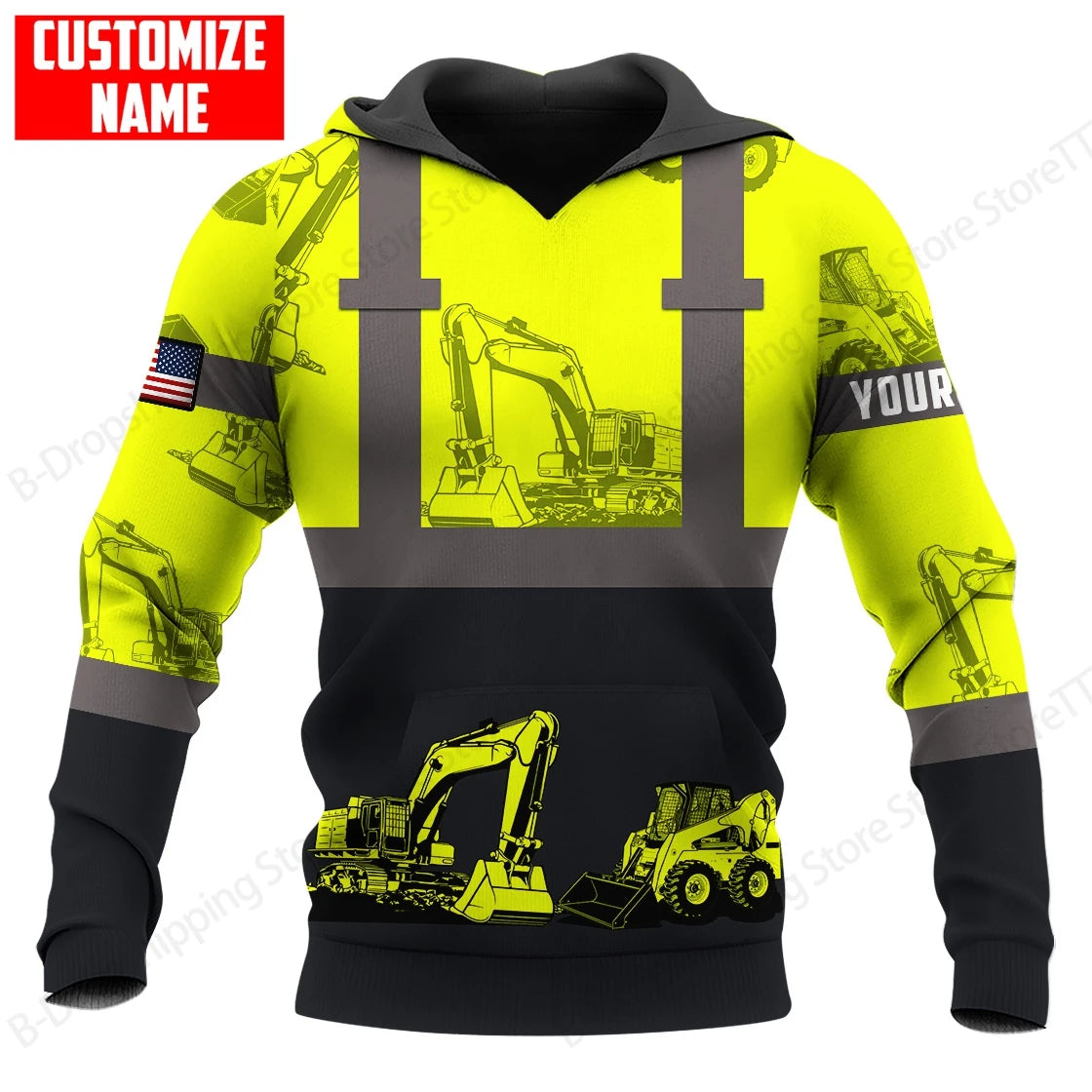 New Excavator Hoodie Sweatshirt Excavator Truck 3d Print Hoodie Men Women Fashion Oversized Tracksuit Working Clothes Operator