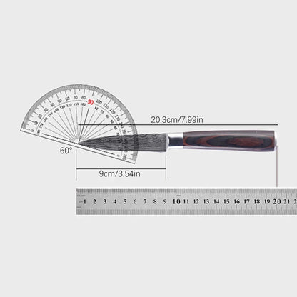 High Carbon Steel Santoku Knife 5 Inch Kitchen Chopping Knives for Vegetable Fruit Cutting Slicing Pakkawood Handle