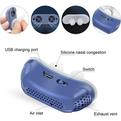 Anti Snoring Devices Upgraded Adjustable Wind Speed Electric Snoring Solution Snore Reducing Anti Snore Stopper Blue 2026