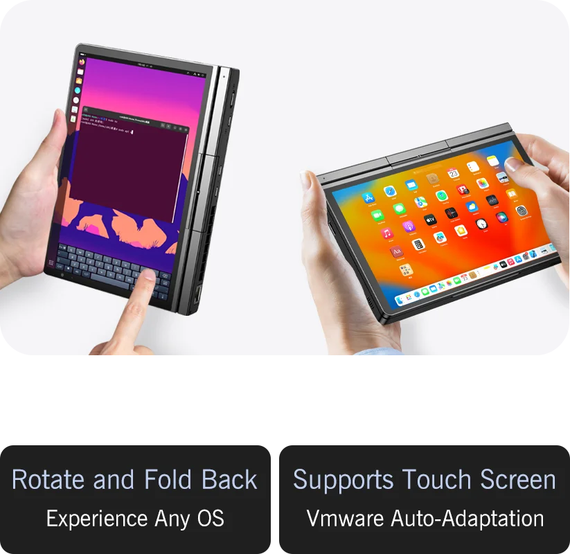 New GPD Pocket 4 2025 Mini Laptop PC 8 Inch AI 9 HX 370 8840U 16/32/64GB RAM 1/2TB NVME SSD 2K 144HZ Full-featured Handheld WIFI