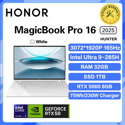 Honor MagicBook Pro 16 Laptop Ultra5 225H/Ultra9 285H 24G/32G 1T 3.1K 165Hz Honor Laptop Notebook Ultrabook Game Computer
