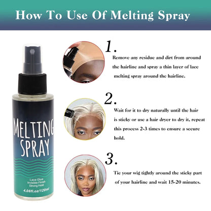 New Adhesives Lace Wig Melting Spray Invisible Glue Spray For Lace Wigs Quick-Drying Wig Glue For Lace Front Make Natural Look
