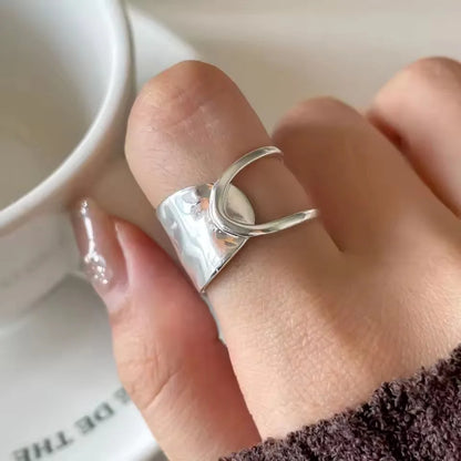 VENTFILLE 925 Sterling Silve Love Heart  Ring for Women Girl Gift Line Pearl Korean Sweet  Jewelry Birthday Gift Dropshipping