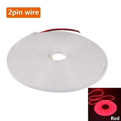 12V 24V 5M 10M 20M LED Neon Sign Strip Light Waterproof Silicone Rope Lights Flexible Lamp with 2pin Wire 120LED 2835 0.5M Decor