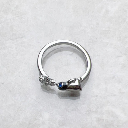 Ring Snowflakes and Penguin Europe Style Cute Fine Jewelry For Women Brand New Pure 925 Sterling Silver Gift
